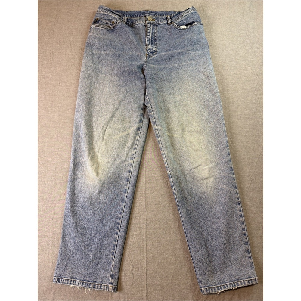 Lauren Jeans Co Ralph Lauren Jeans Womens 12P Blue Light Wash Straight High Rise